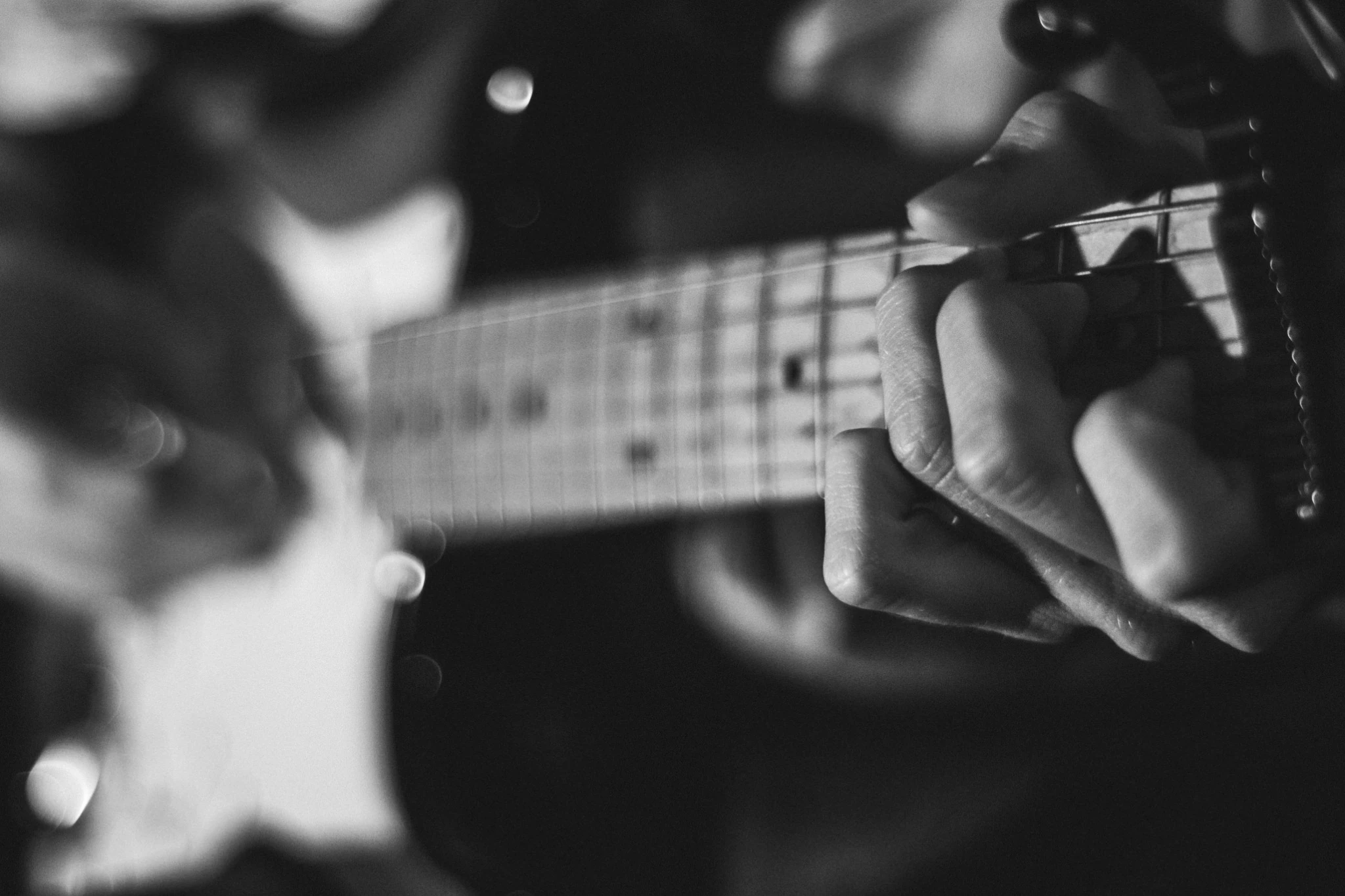 Detalle de guitarra eléctrica